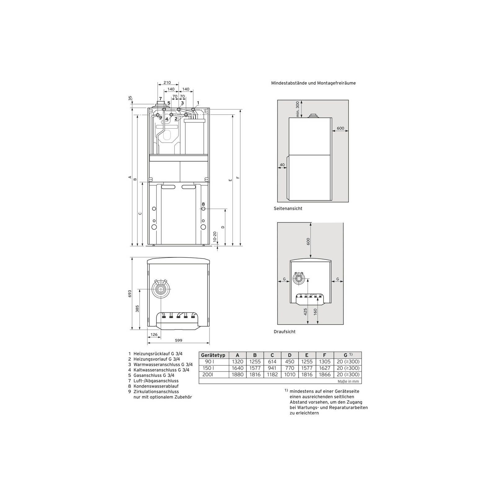 Vaillant Gas-Kompaktgerät Paket 1.336/5 ecoCOMPACT VSC 206/4-5 90 E, multiMATIC VRC 700/6, Anschlussset